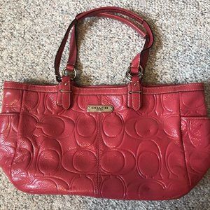 Pink Coach Leather Handbag